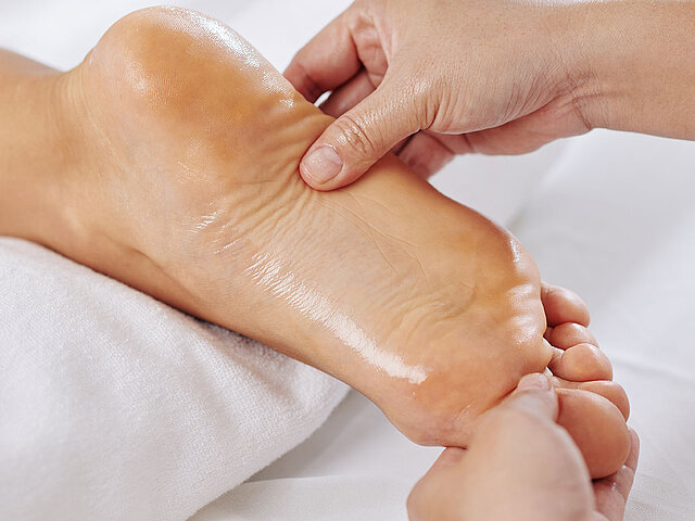 Foot reflexology massage